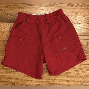 AFTCO Original Fishing Shorts Men’s S 28‎ Red Cargo Button Pockets Excellent